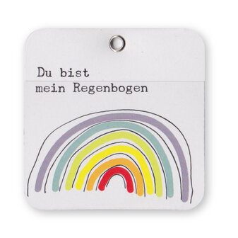 Wood Mini Karte Du bist mein Regenbogen