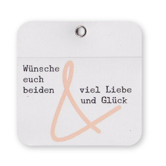 Wood Mini Karte W&uuml;nsche euch beiden viel Liebe und Gl&uuml;ck