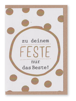 Gr&uuml;&szlig;karte D&#039;Or Zu deinem Feste nur das beste !