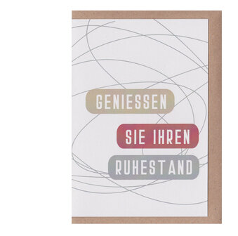 Postkarte Plus Genie&szlig;en Sie Ihre Ruhestand