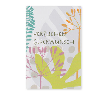 Postkarte Botanic Herzlichen Gl&uuml;ckwunsch