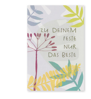 Postkarte Botanic Zu dienem Feste nur das beste !