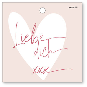 Mini Karte Valentin Liebe dich xxx