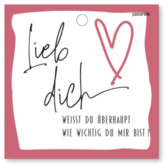 Mini Karte Valentin Lieb dich