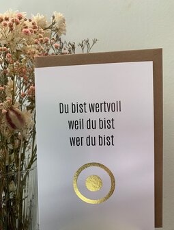 Gr&uuml;sskarte Punkt Du bist wertvoll