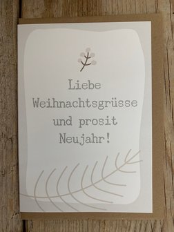 Gr&uuml;sskarte Bevertje Liebe Weihnachtsgr&uuml;sse Prosit Neujahr