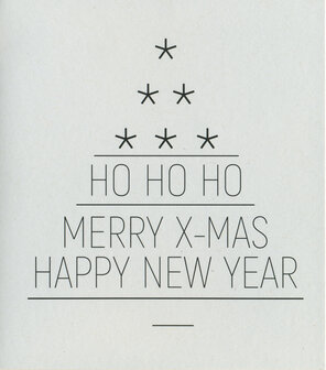 Grusskarte Noir Ho Ho Ho Merry X-mas Happy New Year