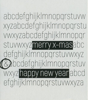 Grusskarte Noir Merry x-mas &amp; happy new year abc