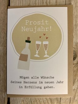 Weihnachtskart Snow  Prosit Neujahr !