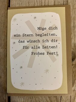 Weihnachtskart Snow  M&ouml;ge dich ein Stern begleiten, das w&uuml;nsch ich dir