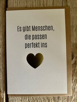 Grusskarte Punkt Es gibt Menschen die passen perfekt ins Herz