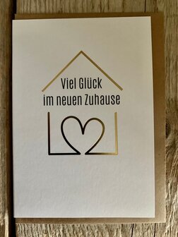 Grusskarte Punkt Viel Gl&uuml;ck im neuen Zuhause !