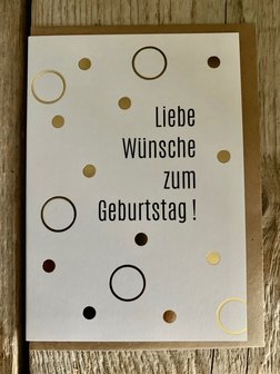 Grusskarte Punkt Liebe W&uuml;nsche zum Geburtstag !