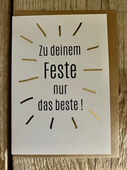 Grusskarte Punkt Zu deinem Feste nur das beste !