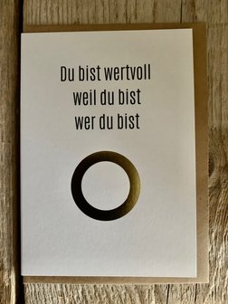 Grusskarte Punkt  Du bist wertvoll weil du bist wer du bist