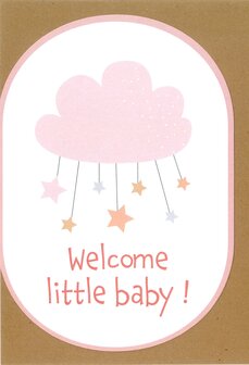 Gru&szlig;karte Bollo Welcome little baby roos