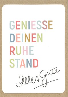 Postkarte Power Geniesse deinen Ruhestand