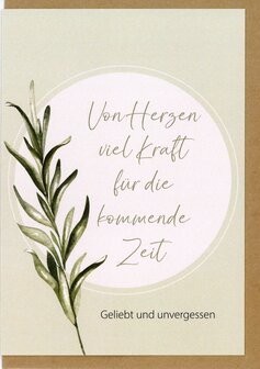 Trauerkarte Memory Von herzen viel Kraft