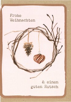 Weihnachtskarte Cozy takkenkrans