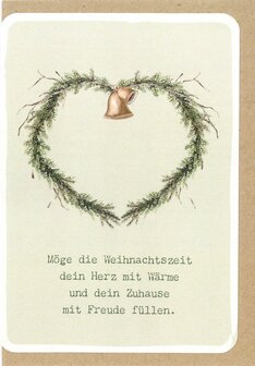 Weihnachtskarte Cozy hartjeskrans