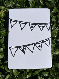 Postkarte Chic Vlaggetjes zw/w