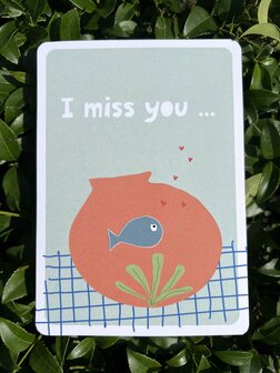 Postkarte Chic I miss you