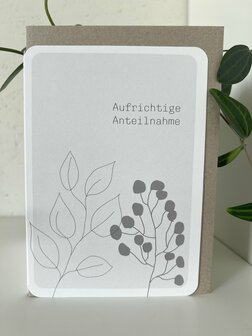 Trauerkarte Intense Aufrichtige Anteilnahme