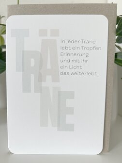 Trauerkarte Sympathy Tr&auml;ne