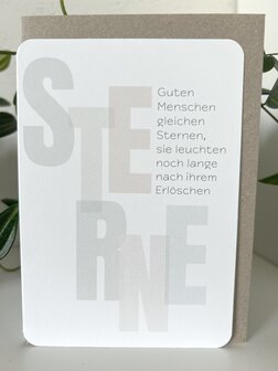 Trauerkarte Sympathy Sterne