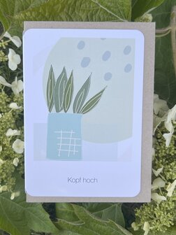 Grusskarte Bonjour Kopf hoch