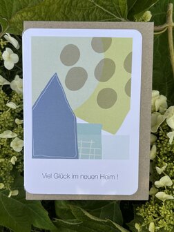 Grusskarte Bonjour Viel Gl&uuml;ck im neuen Heim