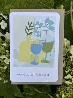 Grusskarte Bonjour Alles Gute zum Ruhestand