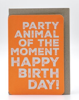 Grusskarte Hip Party animal of the moment happy birthday