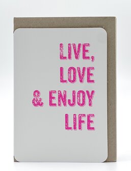 Grusskarte Hip Live love &amp; enjoy life