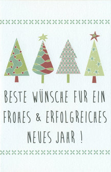 Weihnachtskarten Bo Beste W&uuml;nsche fur ein frohes &amp; erfolgreiches neues jahr !