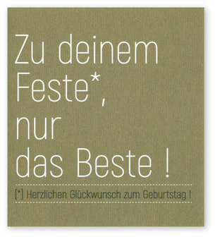 Grusskarte Noir Zu deinem Feste nur das beste