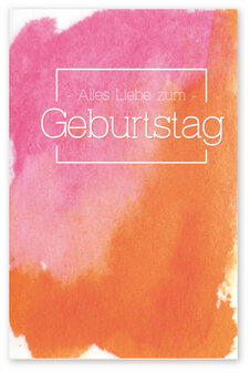 Grusskarte Aquarel Alles Liebe zum Geburtstag