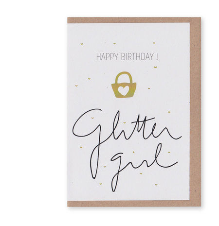 Postkarte Queen Happy Birthday ! Glitter Girl