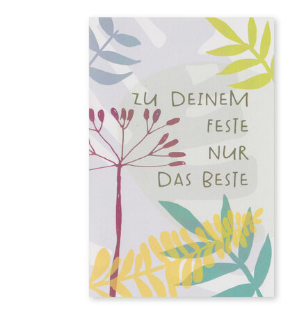 Postkarte Botanic Zu dienem Feste nur das beste !