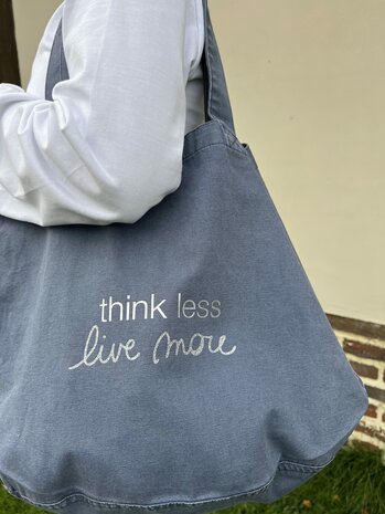 Shoppingtasche vintage Think less, live more